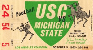 1963 USC vs. Michigan State Football Ticket Art
